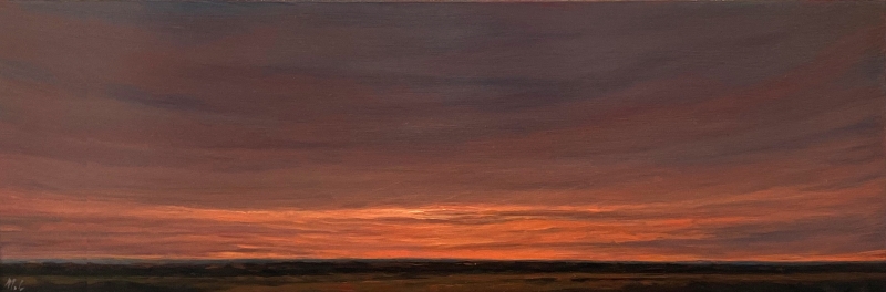 Evening Series Spurs Rd Blue Line Violet Night by artist Marjorie Lindsay